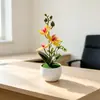 3 orquídeas phalaenopsis artificiales en una maceta brillante con efecto de ondas de agua, decoración de flores artificiales para fotografía de interiores y plantas en maceta de plantas verdes
