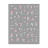Redanco5D Embutido Popular Desenho Animado Adesivos de Unha Folha de Lótus Flor de Lótus Grou Adesivos 3D para Unhas Dr1810