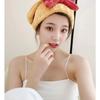 Touca de Cabelo Seco de Veludo Coral Novo Touca de Banho Absorvente de Água e de Secagem Rápida Moda Feminina Turbante Espessado Laço Atacado Pessoa Preguiçosa