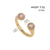 Anillo Abierto de Doble Ronda con Pavé de Circonita Diamante Europeo y Americano Anillo Ajustable de Lujo Ligero Totalmente Diamantado Anillo para el Dedo Índice Joyería Transfronteriza