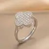 Anillo Exquisito Super Brillante de Circonita para Niñas, Lujo Accesible y Anillo de Apertura Ajustable de Gama Alta, Baño de Oro Real Simple