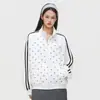 Chaqueta estilo retro americano, sudadera con cuello alto de lunares, cárdigan deportivo unisex de tres rayas para primavera y otoño, moderno