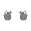 Pendientes Ojo de Gato Estrella Pequeña Personalizados Temperamento Estilo Frío Pendientes de Lujo Ligero de Alta Gama Pendientes con Sentido del Diseño Nicho para Mujer