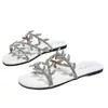 Sandalias de tirón transfronterizas talla extra, brillantes, con estampado de hojas para mujer, adecuadas para el hogar, uso casual y para ir al trabajo a diario