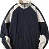 Chaqueta retro japonesa con bloques de color y cuello alto para hombre, de primavera y otoño, moderna, de corte holgado, estilo universitario, abrigo casual para pareja