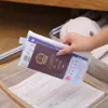 Bolsa para guardar passaporte para viagens ao exterior, porta-documentos de identidade portátil, cartão de embarque, porta-cartões, capa protetora, bolsa para guardar documentos A4