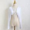 Cardigan de Estilo Nuevo de Verano Viento Suave Chaqueta Corta Protectora del Sol para Mujer con Tirantes de Punto Suelta de Manga Larga