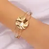 Pulseira Aberta com Flor de Venda Quente Transfronteiriça Geométrico Luxo Leve Nicho Pulseira com Toque de Alto Padrão Pulseira de Braço da Moda Pulseira Pequena