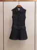 Vestido Jeans Reto de Verão Novo Vintage Estilo Britânico com Gola Reversível e Cinto Costurado de Alta Qualidade para Mulheres de Shenzhen Nanyou