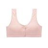 Fivela Frontal com Bojo Roupa Íntima de Maternidade Feminina Superfície Brilhante Sem Aro de Aço Fino Respirável Absorvente de Suor Tamanho Grande Sutiã para Meia-Idade e Idosos