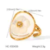 Anel de Flor Eterna Estilo Europeu e Americano para Mulheres, Nicho Luxo Leve Moda de Ponta Versátil Joia de Aço Inoxidável