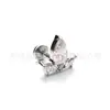 Brincos de tarracha pequenos em titânio F136 com formato de bigode oval e zircônia, joias para piercing em liga de titânio G23, tarrachas para cartilagem da orelha, tarrachas para ear cuff, tarrachas para lábio