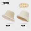 Sombrero de pescador de doble cara de lana de cordero para mujer, versátil para otoño e invierno, hace que la cara se vea más pequeña, engrosado, cálido, a prueba de viento y resistente al frío