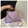 Bolso cruzado de hombro popular con cierre de clip, textura para cena de chica, color sólido, bolso de mano, bolsa casual al por mayor