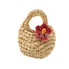 Bolso pequeño cruzado de ganchillo de rafia con flores, colgante estilo japonés ins, accesorio tridimensional, estilo pastoral, en stock del fabricante