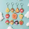 Serie de Frutas Llavero de Silicona Suave de PVC Personalizado Transfronterizo Colgante de Dibujos Animados Personalizado Accesorios Llavero de Coche al por Mayor