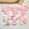 Tarjeta Grande Gato Rosa Meimei Dibujo Animado Accesorios de Resina Pegamento Crema DIY Accesorios para el Cabello Llavero para Nevera Material para Crocs