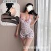 Traje Sexy y Sexy con Estampado Floral de Cerezas Que Se Puede Usar Afuera, No Hay Necesidad de Quitarse los Tirantes, Pijama de Cuello en V y Almohadilla en el Pecho, Cómodo para el Hogar