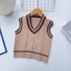 Suéter Chaleco de Punto con Cuello en V para Niños Transfronterizo Primavera y Otoño 2026 Nuevo Estilo Ropa Exterior de Punto para Niños Chaleco Infantil