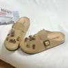 Pantuflas Retro Baotou para Mujer 205 Primavera y Otoño Ropa de Exterior Nuevos Zapatos de Mezclilla Birkenstock Zapatos Muller para Mujer Zapatos Perezosos