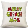 Ventas Directas de Fábrica Transfronterizas Fundas de Almohada Personalizadas Navideñas del Grinch para Sala de Estar Sofá Cojines y Fundas de Almohada Festivas Venta al por Mayor