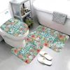 Alfombrillas de Baño Transfronterizas, Alfombrillas Antideslizantes de Franela de Alta Gama para Inodoro y Lavabo, Juego de Tres Piezas, Alfombrillas Absorbentes para Baño