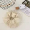 Elástico de Cabelo de Malha Delicada com Pérolas Estilo Coreano, Scrunchie Versátil Super Delicado Estilo Francês, Acessório de Cabelo para Rabo de Cavalo Baixo Estilo Delicado