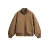 Ropa Vintage Yidao Otoño 2026 Nuevo Estilo Americano Sencillo Color Sólido Holgado Corto Ajuste Limpio Cuello Alto Chaqueta de Aviador