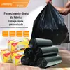 Saco de Lixo Preto Doméstico Espessado Saco Plástico Atacado Grande Cor Descartável Boca Plana Saco de Lixo Grande