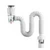 Tubería de Drenaje para Lavabo de Baño Tubería de Drenaje Anti-Obstrucción Anti-Olor Tapón a Prueba de Fugas Juego de Drenaje Horizontal