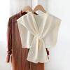 [Estritamente Selecionado] Xale Tricotado Liso Feminino Roupa Externa de Primavera e Outono Decoração para Sala com Ar Condicionado Colete Versão Coreana Mais Fácil de Combinar Proteção Solar Ombro