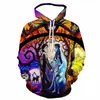 Novo Suéter com Capuz Casual Outono 2023 para Homens, Gola Redonda, Impressão 3D, Tema Halloween Natal Noite Grito