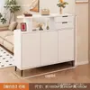 Gabinete de entrada y zapatero de madera maciza integrados para uso doméstico, nuevo gabinete de almacenamiento de doble cara para división de sala de estar, gabinete de almacenamiento estilo crema