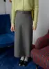 Falda Recta Elegante de Cintura Alta con Abertura y Cinturón, Estilo para Ir al Trabajo, Modelo 01582