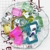 Simulación de botella de vino pequeña, resina fina con destellos, llavero, colgante, accesorios, crema, pegamento, micro paisaje, adornos pequeños.