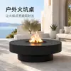 Mesa de fogão de acampamento, proteção para fogão para ferver chá, mesa de churrasco, fogão de fogueira de quintal, mesa de aquecimento, redonda, fogo real, lareira a álcool, personalizada