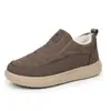 Zapatos Casuales de Invierno Nuevos Engrosados con Felpa Cálidos Antideslizantes Zapatos de Algodón para Hombre Cómodos Versátiles Slip-on Suela Gruesa Zapatos de Papá