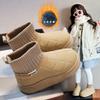 Botas de Nieve para Niñas 2026 Invierno Nuevo Estilo Zapatos de Algodón Engrosados con Forro Polar para Niños Botas Cortas Cálidas para Niños Botas Tipo Calcetín para Niños Medianos y Grandes