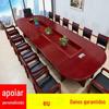 Mesa de conferência oval mesa longa sala de conferências treinamento da empresa pintura madeira maciça faixa de couro grande mesa de conferência e combinação de cadeiras