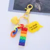 Llavero de Niña Linda Corazón ins Bloques de Construcción Arcoíris Llavero Creativo Decoraciones para Bolsos y Coches Colgante de Regalo