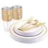 Conjunto de Pratos Phnom Penh Prato de Jantar Descartável Fundo Preto Prato Phnom Penh Taça de Vinho Faca Garfo Colher Plástico Rígido Ps Louça Amazon
