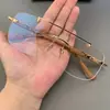 Armazón de Lentes Loudcloud Producto Nuevo Armazón Grande Ultraligero Sin Marco Perforado Personalizado Retro para Hombres y Mujeres Miopía Luz Azul Anti