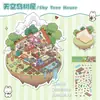 Pegatinas de Paisaje Pequeño de Dibujos Animados, Lindas Pegatinas de Casa Miniatura 3D para Diario, Pegatinas para Collage de Escena Miniatura DIY
