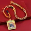 Pingente Thangka de Xizang com Detalhes em Ouro, Mahakala, Pingente Thangka dos Oito Guardiões, Joia Pingente Amuleto Budista Venda por Atacado