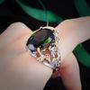 Estilo Vintage Italiano de Corte Textura Esculpida Artesanato Dourado Terno Verde Oliva Colar de Diamante Rosa Brincos Dourados de Duas Cores Anel
