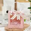 Bolsa de regalo de mano para acompañar regalos de cumpleaños, caja de regalo de Navidad transparente, embalaje de regalo, caja de dulces, caja de compromiso de boda