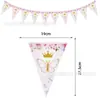 Coleção de Bandeirinhas de Desenho Animado Decoração de Festa de Aniversário de Bebê Bandeirola Bunting Suprimentos de Aniversário Arranjo de Guirlanda Banner Agora