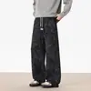 Calça de Moletom Tie-Dye Americana Masculina 2026 Primavera Marca Tendência Caimento Solto Perna Reta Esportiva Calça Longa Perna Larga Calça Casual