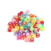 100/paquete acrílico color transparente monocolor cuadrado letra inglesa diy pulsera colgante accesorios al por mayor