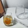 Vaso de Café de Gran Capacidad Rayado Espiral Forma de Huevo Resistente a Altas Temperaturas para Bebidas Frías Jugo Taza de Té Vaso de Whisky